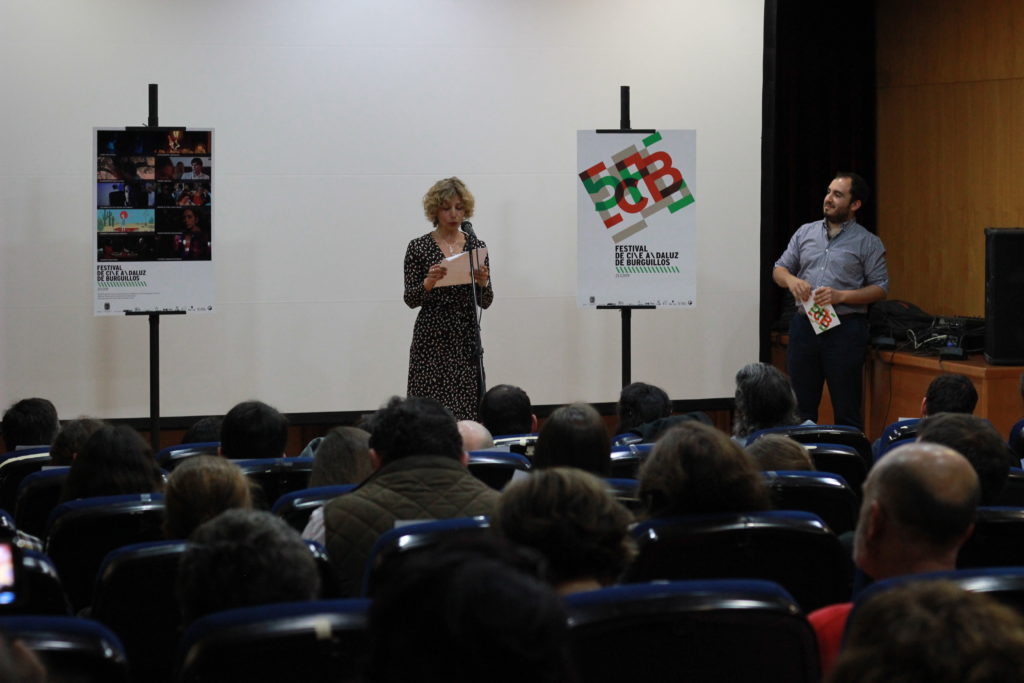 Un momento de la entrega de premios del Festival de Cine Andaluz de Burguillos. 