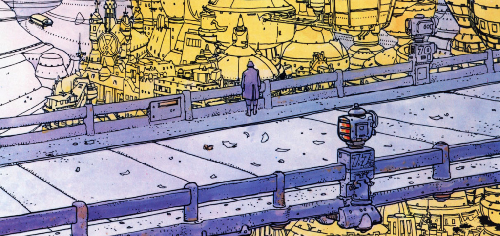 Viñeta de Moebius en el cómic 'The Long Tomorrow'