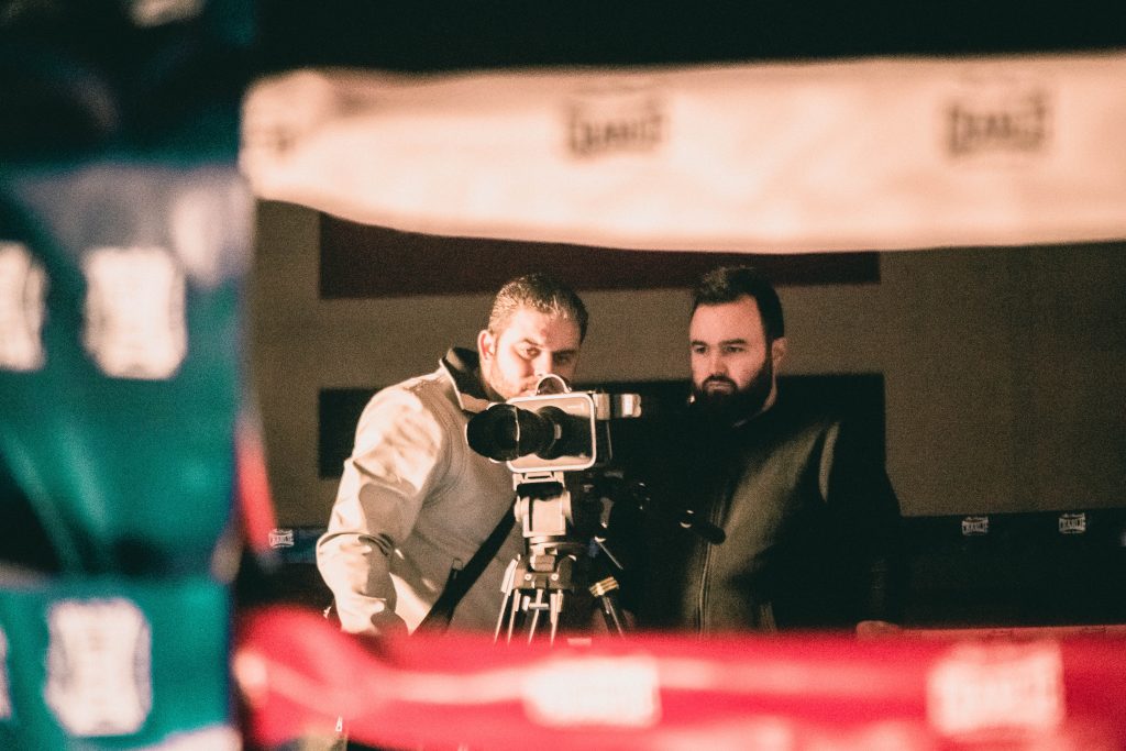 Un momento del rodaje del corto Paco Méndez, una vida en el ring