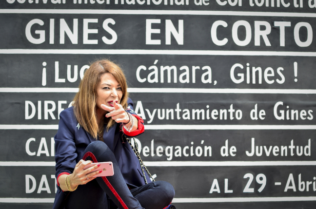 Lucía Hoyos durante la presentación de Ginés en corto.