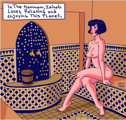 En su obra Fasiki utiliza los baños árabes como espacios de libertad para la mujer. 